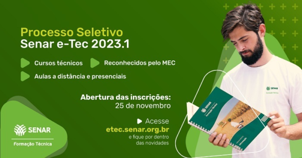 Senar abre seleção para cursos técnicos gratuitos Confederação da