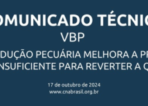 CNA divulga projeção do VBP