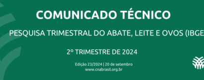 Pesquisa Trimestral do Abate, Leite e Ovos Resultados do 2º trimestre de 2024