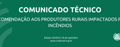 Recomendação aos produtores rurais impactados por incêndios