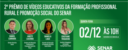 Live - 2º Prêmio de Vídeos Educativos da Formação Profissional Rural e Promoção Social do Senar