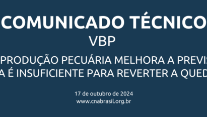 REVISÃO NA PRODUÇÃO PECUÁRIA MELHORA A PREVISÃO DO VBP, MAS AINDA É INSUFICIENTE PARA REVERTER A QUEDA DE 2,2%