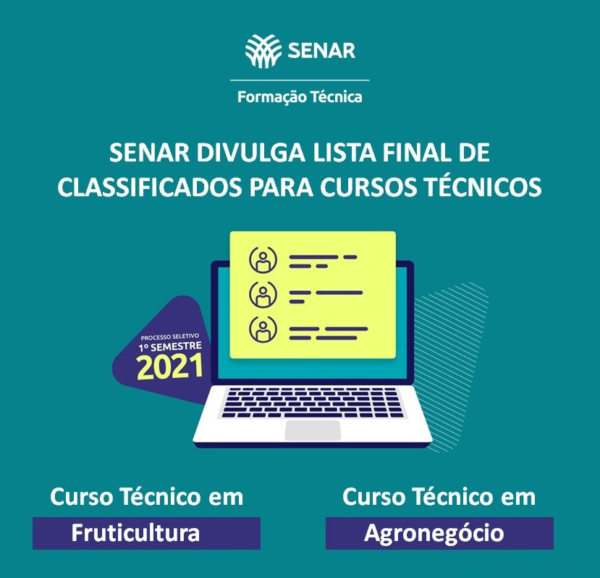 Senar abre seleção para cursos técnicos gratuitos - Portal Senar Maranhão