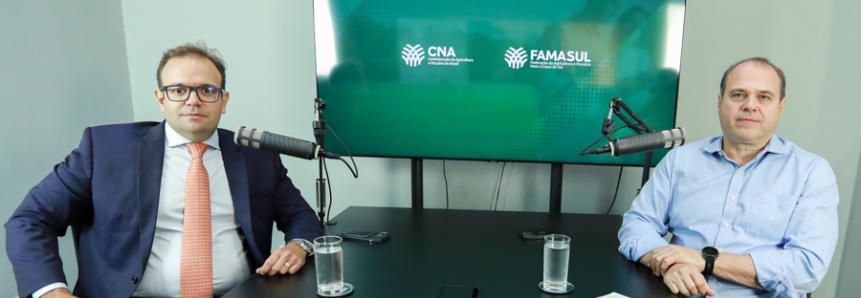 Marcelo Bertoni e Rudy Ferraz, da CNA, gravam podcast sobre Marco Temporal