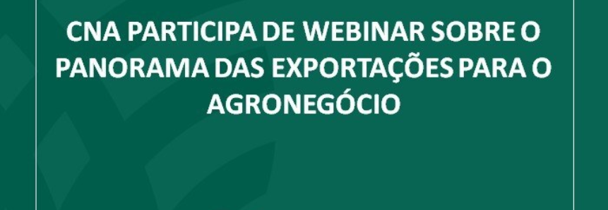 CNA participa de webinar sobre o panorama das exportações para o agronegócio