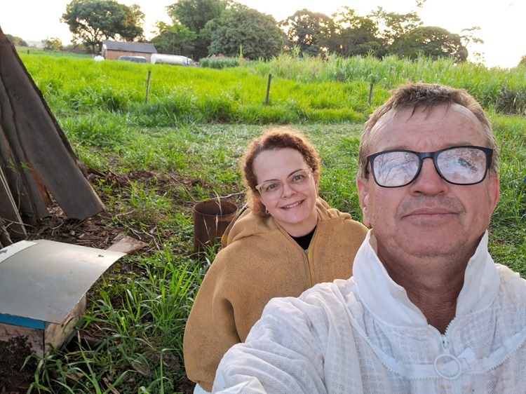 Juca com a esposa, Patrice Landim.