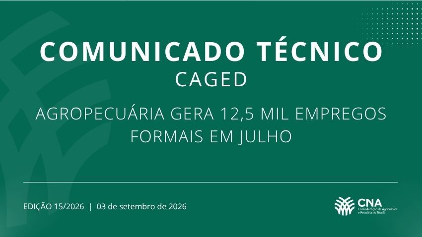 Agropecuária gera 12,5 mil empregos formais em julho