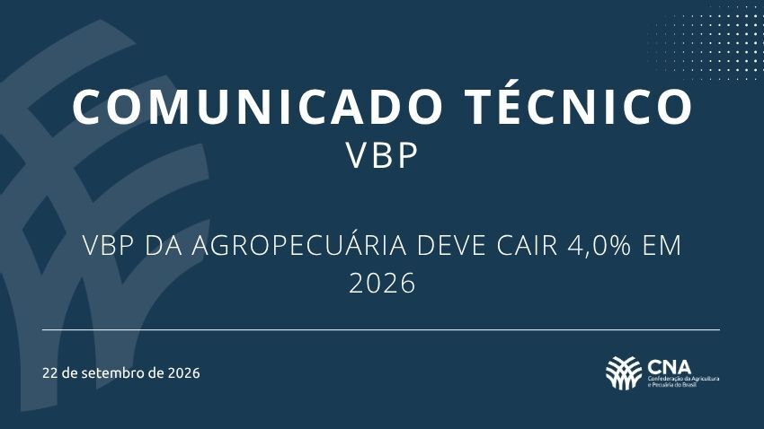 VBP da agropecuária deve cair 4,0% em 2026