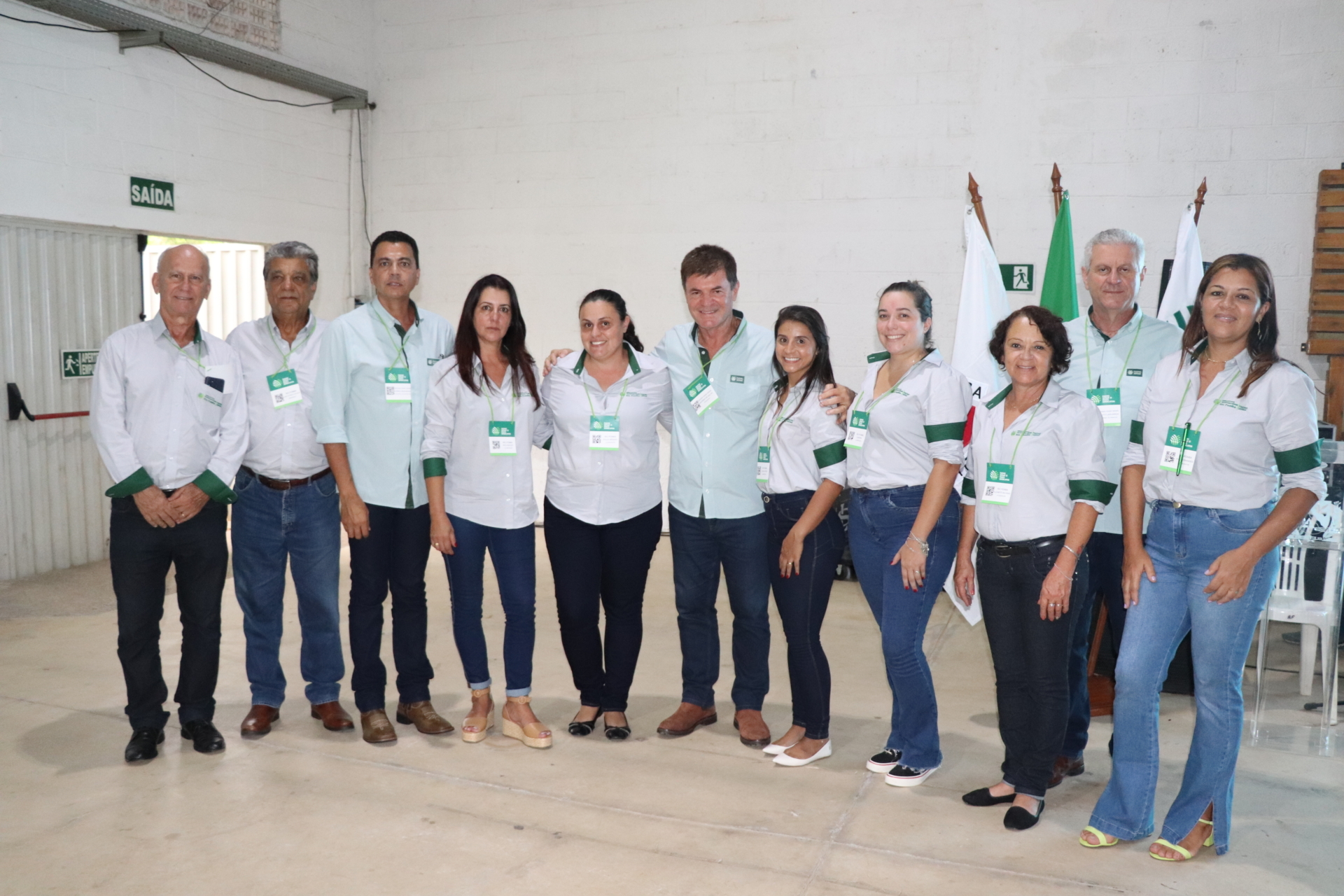 A diretoria do Sistema Faemg Senar com o presidente e a equipe do Sindicato dos Produtores Rurais de Rio Pomba