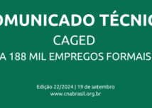 CNA analisa resultados do Caged em julho