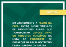 Em atendimento a pleito da Faea, Antaq inclui transportes de cargas vivas e perecíveis na lista de prioridade na balsa no trecho Ceasa – Careiro da Várzea