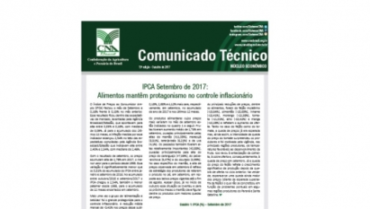 COMUNICADO TÉCNICO: NÚCLEO ECONÔMICO - EDIÇÃO 15 / SETEMBRO 2017