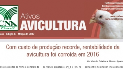 ATIVOS AVICULTURA: COM CUSTO DE PRODUÇÃO RECORDE, RENTABILIDADE DA AVICULTURA FOI CORROÍDA EM 2016 / MARÇO 2017