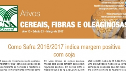 ATIVOS CEREAIS, FIBRAS E OLEAGINOSAS: COMO SAFRA 2016/2017 INDICA MARGEM POSITIVA COM SOJA / MARÇO 2017