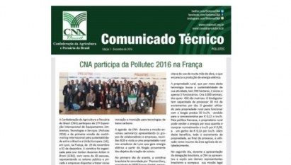COMUNICADO TÉCNICO: CNA PARTICIPA DA POLLUTEC 2016