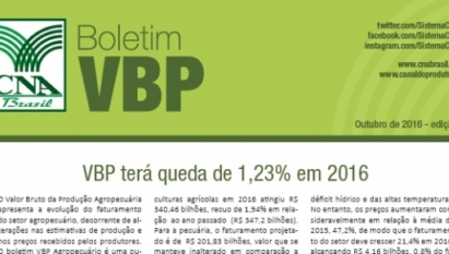BOLETIM VBP: VBP TERÁ QUEDA DE 1,23% EM 2016 / OUTUBRO 2016