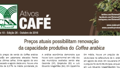 ATIVOS CAFÉ: PREÇOS ATUAIS POSSIBILITAM RENOVAÇÃO DA CAPACIDADE PRODUTIVA DO COFFEA ARABICA / OUTUBRO 2016