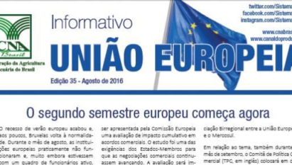 INFORMATIVO UNIÃO EUROPEIA: O SEGUNDO SEMESTRE EUROPEU COMEÇA AGORA / AGOSTO 2016