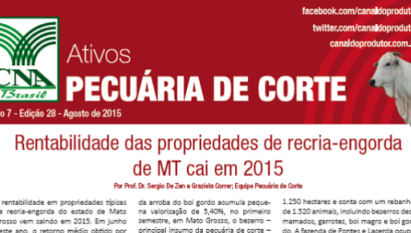 ATIVOS PECUÁRIA DE CORTE: RENTABILIDADE DAS PROPRIEDADES DE RECRIA-ENGORDA DE MT CAI EM 2015 / AGOSTO 2015