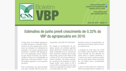 BOLETIM VBP - EVOLUÇÃO DE FATURAMENTO/JUNHO 2016