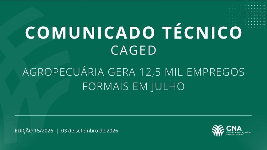 Agropecuária gera 12,5 mil empregos formais em julho