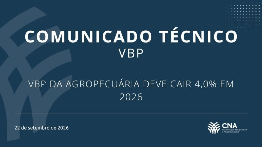 VBP da agropecuária deve cair 4,0% em 2026